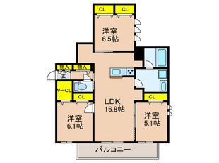 シャーメゾンリラフォートの物件間取画像